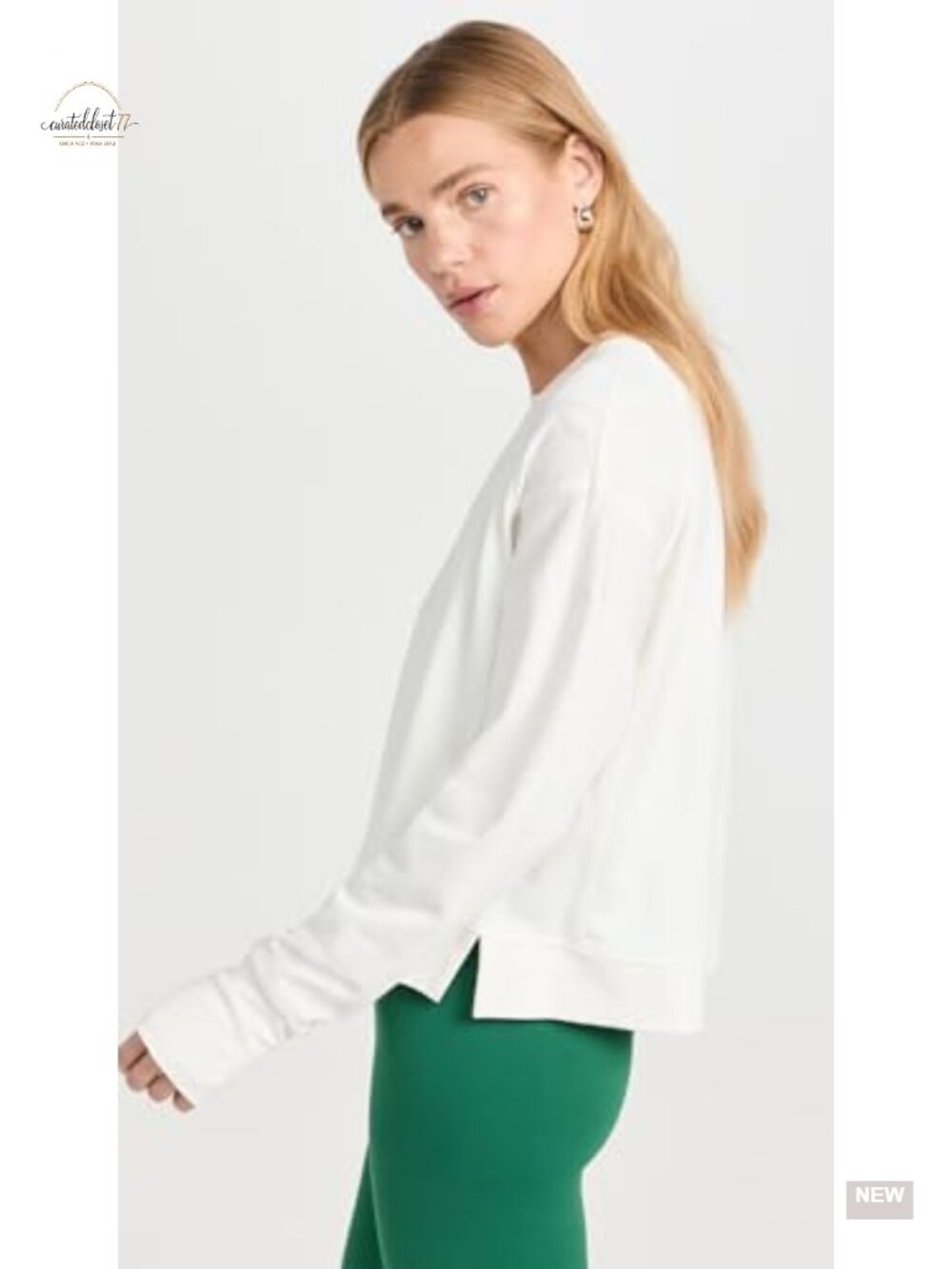 Sweaty Betty After Class Longline Sweatshirt Crewneck Side Slit - Picture 3 of 5